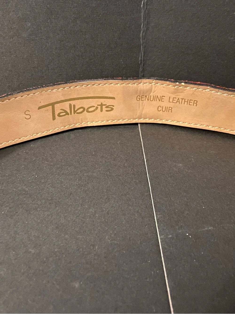 Vintage Talbots Red Leather Gold Coin Belt